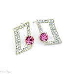 Gorgeous Pink Rhinestone Crystal Women Party wear Dress Fashion Jewelry Stud Earrings - EonShoppee