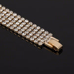 Stunning Rose Gold Plated Rhinestone Crystal Multi String Fashion Jewelry Bracelet - EonShoppee