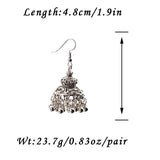 Antique Style Ethnic Indian Sliver Hollow Flower Jhumki Drop Dangle Earrings Fashion Jewelry - EonShoppee