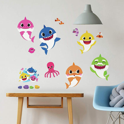 Roommates Baby Shark Peel & Stick Wall Decals 39 Characters Room Decor Stickers - EonShoppee