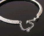 Super Luxurious Shining Silver Rhinestone Crystal Wedding Collar Chain Statement Bling Bib 4 Row Necklace - EonShoppee