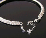 Super Luxurious Shining Silver Rhinestone Crystal Wedding Collar Chain Statement Bling Bib 4 Row Necklace - EonShoppee
