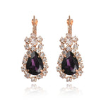 Grape Wine Crystal Wedding Fashion Jewelry Pendant Set - EonShoppee
