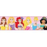 Disney Princess Peel & Stick Wallpaper Border Belle, Rapunzle, Ariel, Aurora, Cinderella & Jasmine Wall Sticker - EonShoppee
