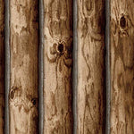 Rustic Lake Forest look Cabin Logs Peel & Stick Wallpaper - 16.5 feet long - EonShoppee