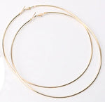 90 mm Large Gold Plated Basketball Wives Women Fashion Jewelry Hoop Earrings - EonShoppee