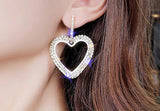 Gorgeous & Shiny Rose Gold Plated Heart Rhinestone Drop Earrings For Women, Girls Fashion Jewelry - EonShoppee