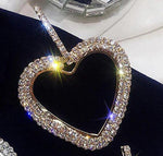 Gorgeous & Shiny Rose Gold Plated Heart Rhinestone Drop Earrings For Women, Girls Fashion Jewelry - EonShoppee