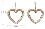 Gorgeous & Shiny Rose Gold Plated Heart Rhinestone Drop Earrings For Women, Girls Fashion Jewelry - EonShoppee