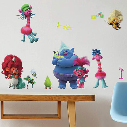 New Trolls World Tour Peel and Stick 24 Wall Decals Fun Colorful Girls Room Decor Stickers - EonShoppee