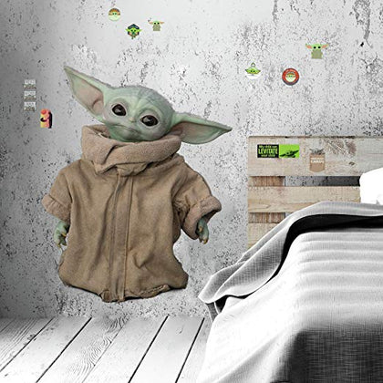 Star Wars The Mandalorian: The Child Peel & Stick Giant Wall Decals - Removable Kids Room Decor Baby Yoda Stickers - EonShoppee