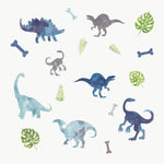 Watercolor Dinosaur Peel and Stick 18 Removable Wall Decals Kids Room, Nursery Decor Jurassic Stickers - EonShoppee