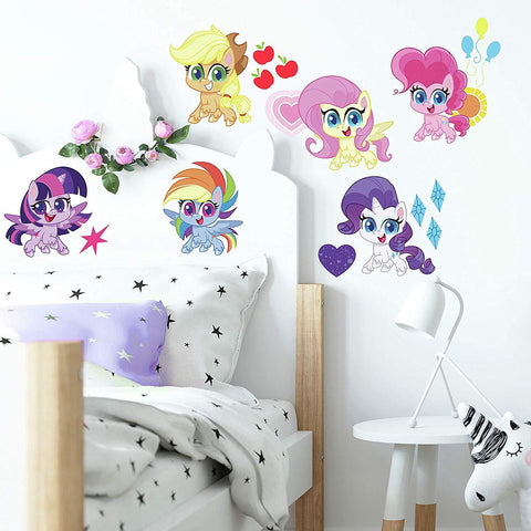 My Little Pony Let's Get Magical Peel and Stick 25 Removable Wall Decals - Pinkie Pie, Twilight Sparkle, Rarity Decor Stickers - EonShoppee