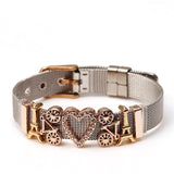 Rose Gold Stainless Steel Mesh Charm Chain Watch Belt Bracelet For Women Men - EonShoppee