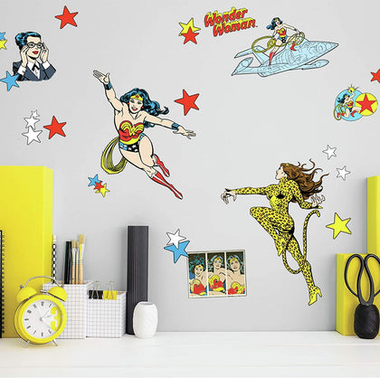 Wonder Woman Cartoon Peel and Stick Wall Decals - EonShoppee