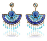 Lovely Royal Blue Big Beads Tassel Pendant Drop Dangle Fashion Jewelry Earrings - EonShoppee