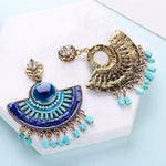 Lovely Royal Blue Big Beads Tassel Pendant Drop Dangle Fashion Jewelry Earrings - EonShoppee