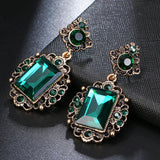 Gorgeous Green Crystal Ethnic Drop Dangle Stylish Partywear Fashion Jewelry Earrings - EonShoppee