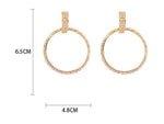Golden Crystal Studded Round Hoop Shiny Gorgeous Fashion Jewelry Earrings For Women - EonShoppee