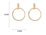 Golden Crystal Studded Round Hoop Shiny Gorgeous Fashion Jewelry Earrings For Women - EonShoppee