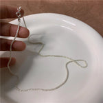 Trendy 925 Sterling Silver Stamped Clavicle Chain Choker Necklace For Women Fine Jewelry
