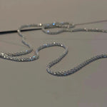 Trendy 925 Sterling Silver Stamped Clavicle Chain Choker Necklace For Women Fine Jewelry