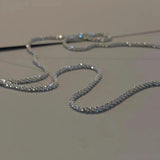 Trendy 925 Sterling Silver Stamped Clavicle Chain Choker Necklace For Women Fine Jewelry