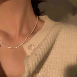 Trendy 925 Sterling Silver Stamped Clavicle Chain Choker Necklace For Women Fine Jewelry