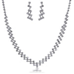 Silver Crystal Bridal Bridesmaid Choker Necklace & Earrings Wedding Evening Fashion Jewelry Set