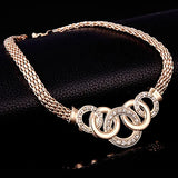 Designer Golden Crystal Choker 5 pc Necklace Earrings Bracelet & Ring African Wedding Jewelry Set