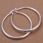 High Quality 925 Sterling Silver 50 mm Shiny Hip Hop Fashion Hoop Earrings