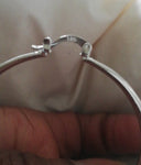 High Quality 925 Sterling Silver 50 mm Shiny Hip Hop Fashion Hoop Earrings