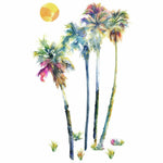 Watercolor Palm Tree Giant Peel & Stick Wall Decals Sun Beach Scene Home Decor Stickers by Roommates - EonShoppee