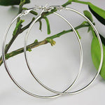 Large 70mm Sterling Silver Plated Fashion Jewelry Hoops - EonShoppee