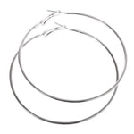 Large 70mm Sterling Silver Plated Fashion Jewelry Hoops - EonShoppee