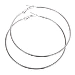 90 mm Sterling Silver Plated Women Fashion Jewelry Large Hoop Earrings - EonShoppee