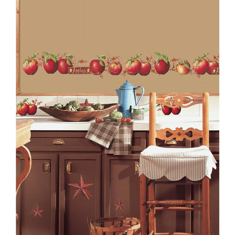 Country Apples Stars & Berries Peel And Stick Wall Decals Kitchen Decor Stickers - EonShoppee