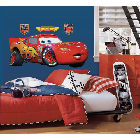 Disney Cars Lightening Mcqueen Giant Wall Decal Racing Decor - EonShoppee