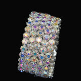 Graceful 5 Row Full Rhinestone Clear Crystal Fashion Bridal Jewelry Bangle Bracelet for Women