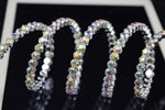 Graceful 5 Row Full Rhinestone Clear Crystal Fashion Bridal Jewelry Bangle Bracelet for Women