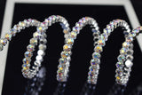 Graceful 5 Row Full Rhinestone Clear Crystal Fashion Bridal Jewelry Bangle Bracelet for Women