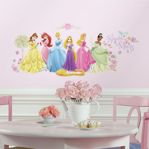 Disney GLOW Within PRINCESS 36 Peel & Stick Wall Decals Rapunzel Ariel Cinderella Stickers - EonShoppee