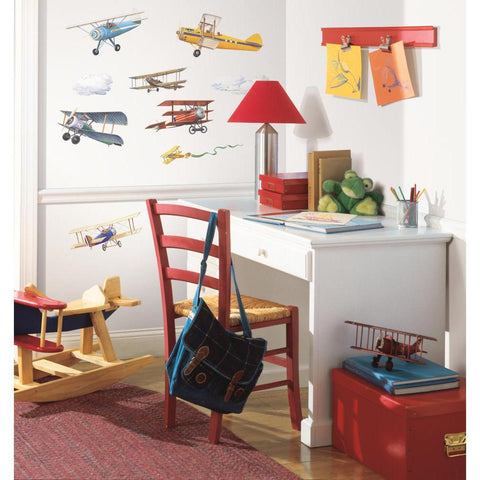 Vintage Planes Peel And Stick Wall Decals - EonShoppee