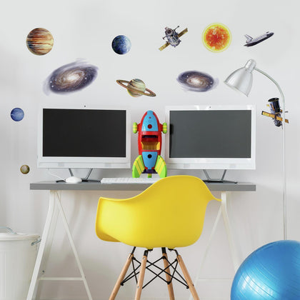 Outer Space Travel Wall Decals Sun Stars Planet Stickers - EonShoppee