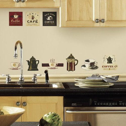 COFFEE HOUSE 31 BiG Wall Stickers Room Decor Kitchen Labels Cups Pot Sign Decals - EonShoppee