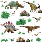 DINOSAURS 25 Wall Decals T-Rex Triceratop Dinosaur Stickers Boys Room Dino Decor - EonShoppee