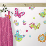 BUTTERFLIES & FLOWERS WALL DECALS Girls Butterfly Room Stickers Baby Decor - EonShoppee