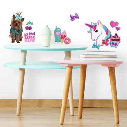 JoJo Siwa Cute and Confident Peel and Stick Wall Decals with Glitter - EonShoppee