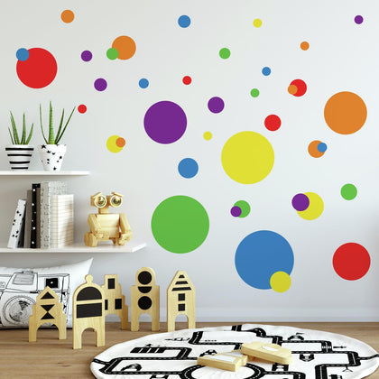 Colorful Polka Dots Peel & Stick Wall Decals - EonShoppee