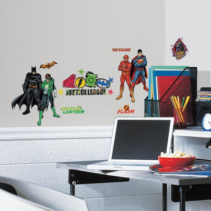 DC COMICS JUSTICE LEAGUE Peel & Stick Vinyl Wall Decals Superman Batman Kids Room Decor Stickers - EonShoppee